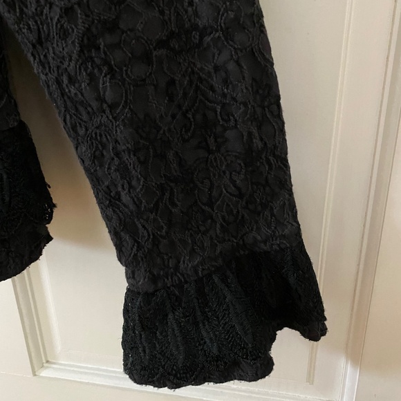 Vintage Style Jacket - Gothic Lace Blazer, Black, Victorian Steampunk Ruffle - Picture 6 of 12